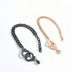 Unique Handcuffs Matching Bracelets For Couples In Titanium